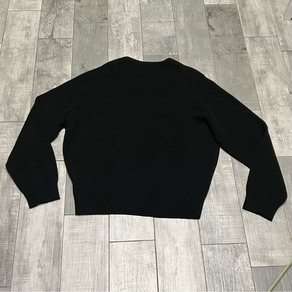 90s Polo Ralph Lauren Lambswool Black Pony Classic Oversized V Neck Sweater XL - Picture 8 of 9